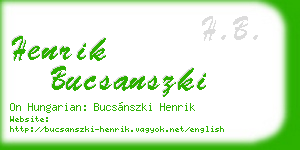 henrik bucsanszki business card